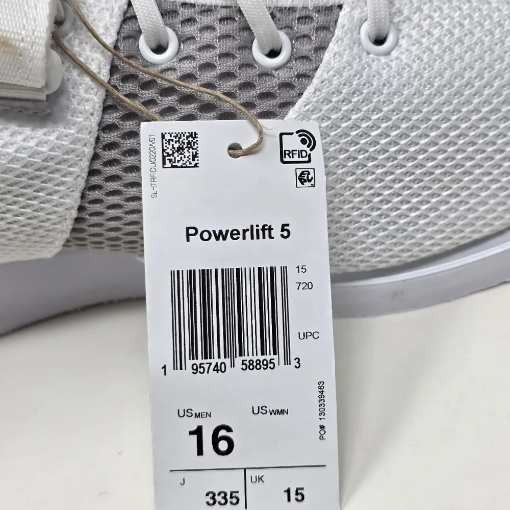 Adidas Powerlift 5 Powerlifting Weightlifting Shoes White GY8919 Men Size 16 New